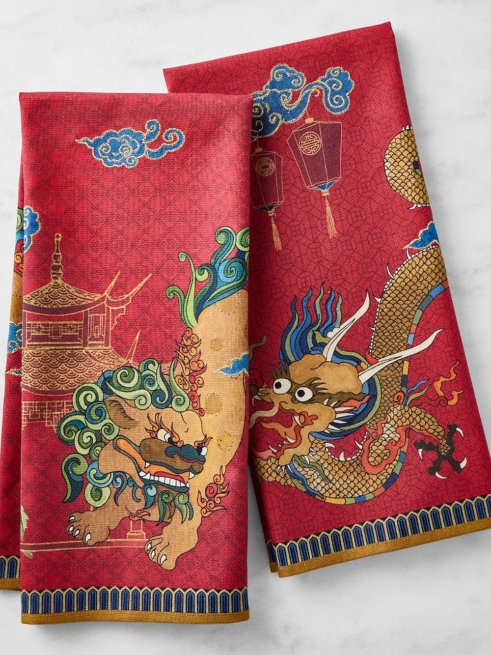 Williams Sonoma lunar new year tea towels, set of two